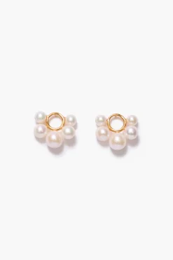 Soleil Stud Earrings White Pearl